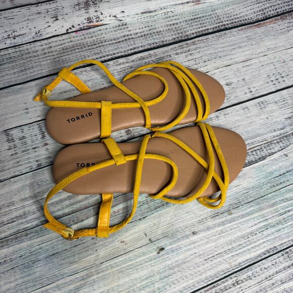Torrid Strappy Sandals Women’s Size 10.5W Yellow Gladiator - Picture 1 of 3